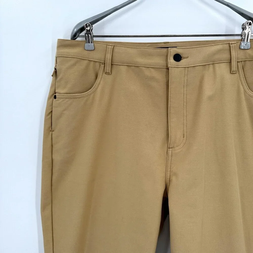 Backcountry Knit Canvas Basis Everyday Pant in Starfish Khaki BCCZ2RM sz 38 Mens